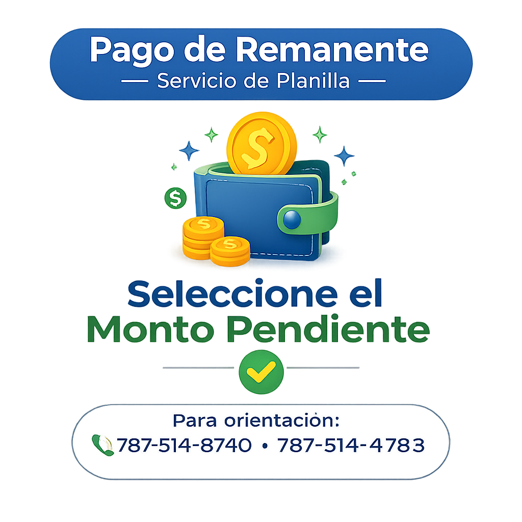Pago de Remanente – Servicio de Planilla