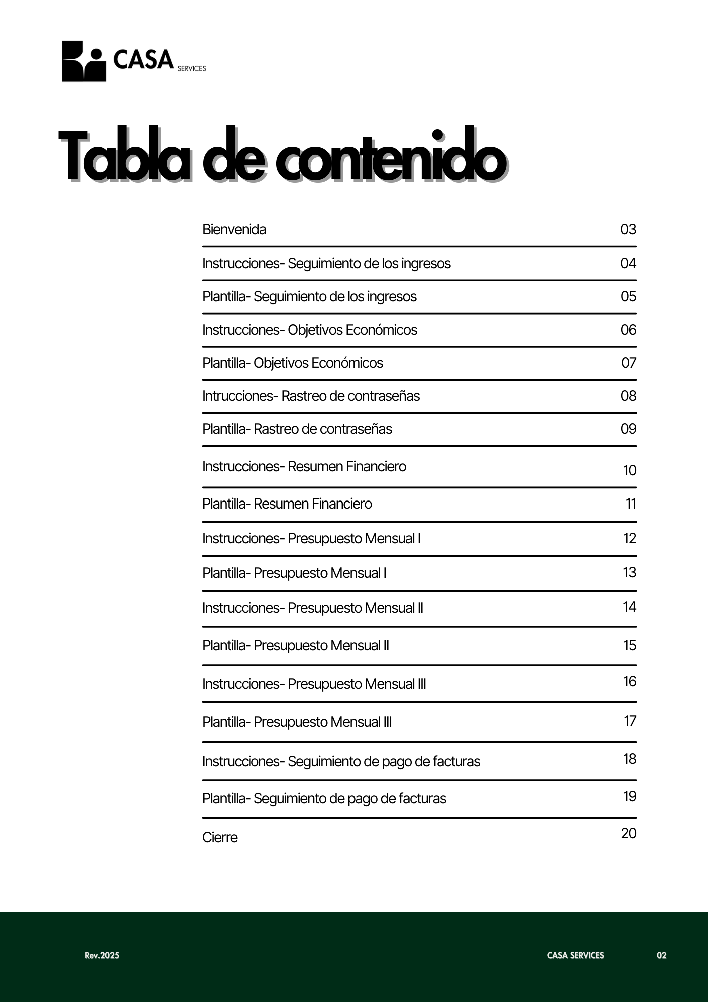 Finanzas en Orden – CASA Services